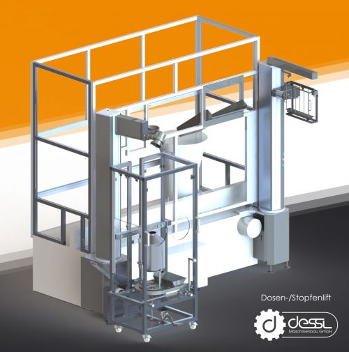 Dosen-/Stopfenlift zur Anbindung an Abfüllanlagen (Neuentwicklung)