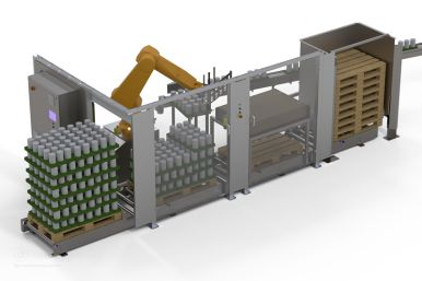 Palletizer for yogurt cups